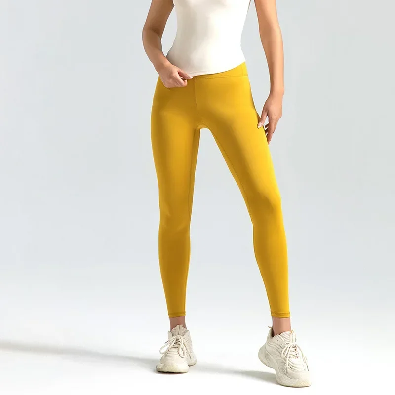 Women's Nine-point Trousers Leggings High-waisted Solid Color Yoga Sports Pants High-stretch Leggings Running Fitness Pants 3XL