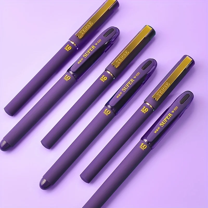WQN-3/6/12PCS Purple Neutral Pens,1.0mm, Durable, Smooth Writing, High-Quality Ink, Suitable For Educational And Office Use