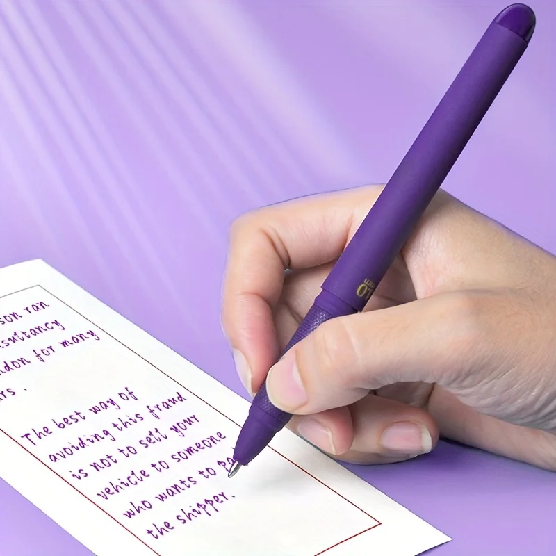 WQN-3/6/12PCS Purple Neutral Pens,1.0mm, Durable, Smooth Writing, High-Quality Ink, Suitable For Educational And Office Use