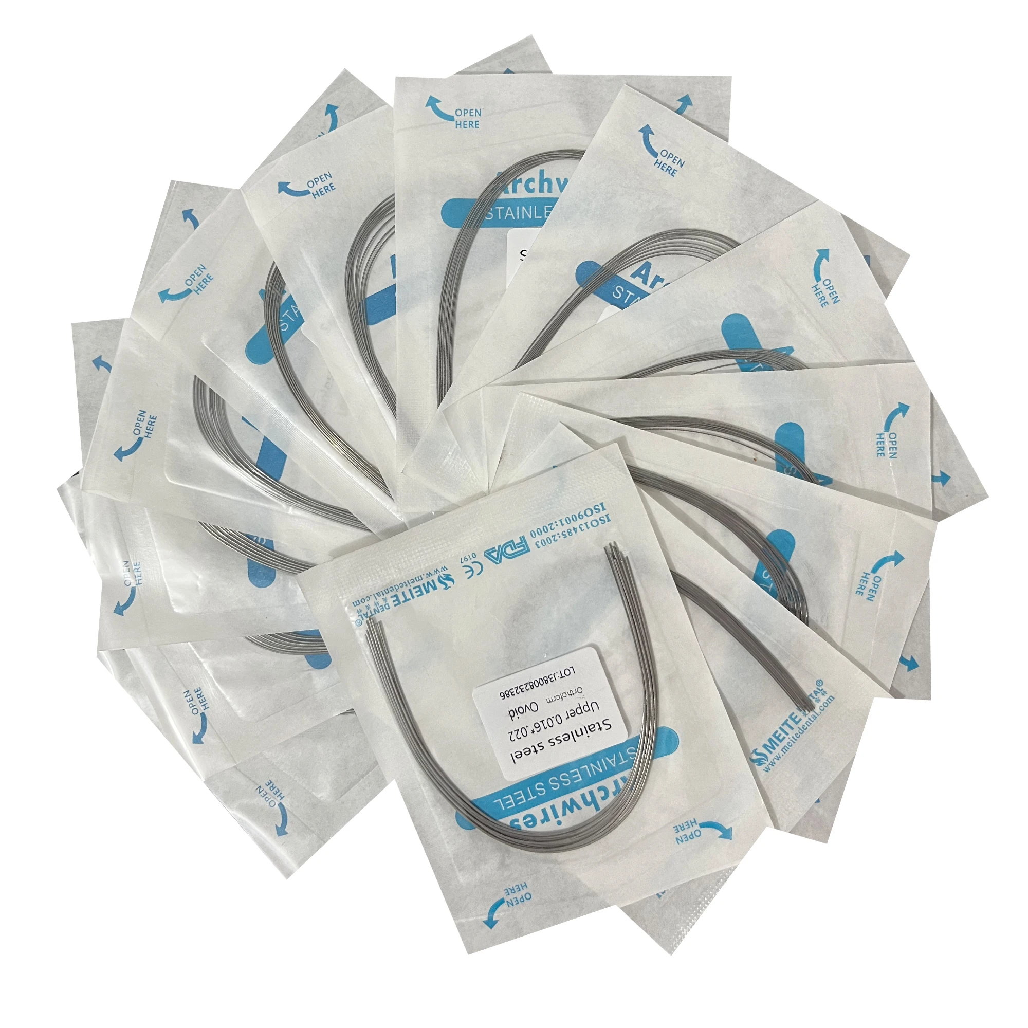10pack Dental Arch Wires Orthodontic Super Elastic Stainless Steel Rectangle Archwire Lower/Upper 16x16/16x22/17x25/21x25