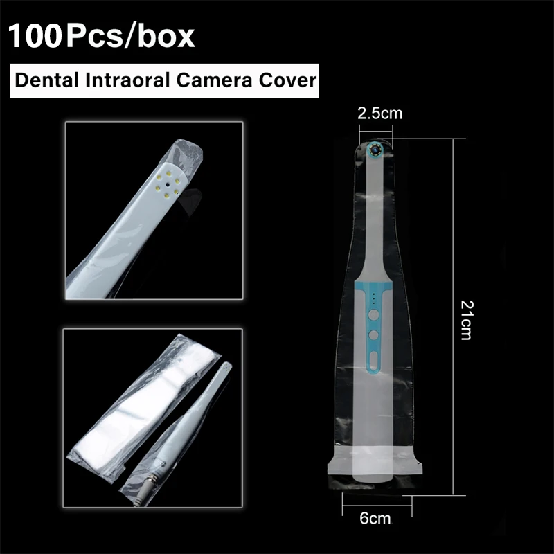 100pcs/box Dental Intraoral Camera Sheath Disposable Protective Cover Intraoral Camera Sleeves Oral Endoscope Sheath Clinic