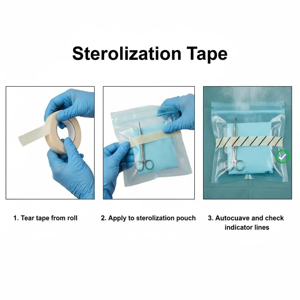 AG 50m/Roll Dental Sterilization Indicator Tape Medical Autoclave Cards Steam Indicator Tape Oral Care Supplies Dentrist Lab