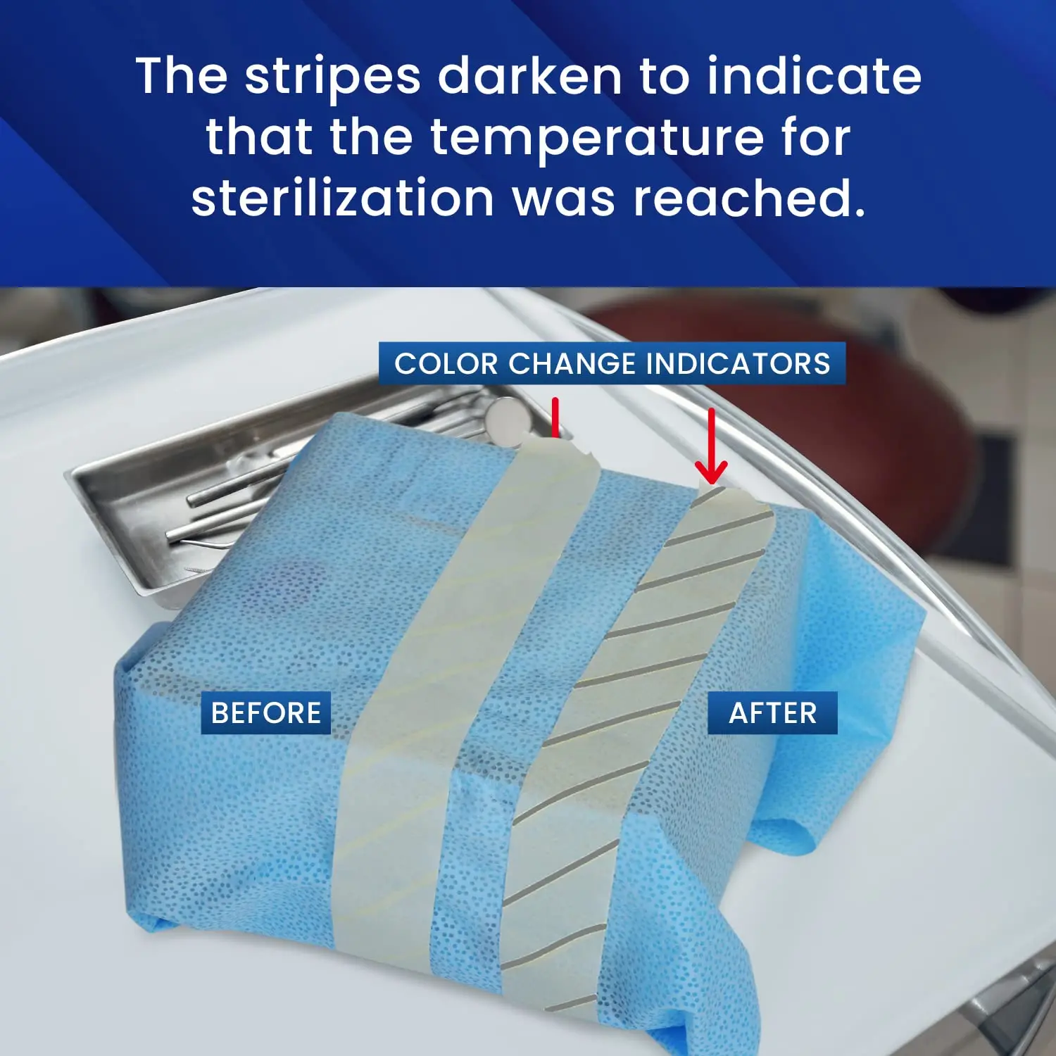 AG 50m/Roll Dental Sterilization Indicator Tape Medical Autoclave Cards Steam Indicator Tape Oral Care Supplies Dentrist Lab