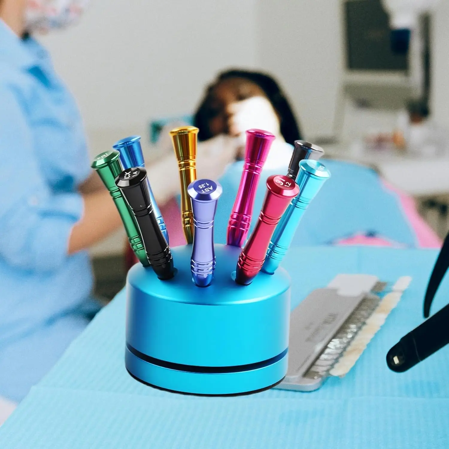 AG Dental Multi-function Screwdriver Storage Holder Rotating Box 360° Rotate Non-Slip Base Storage Box Screwdrivers Tool