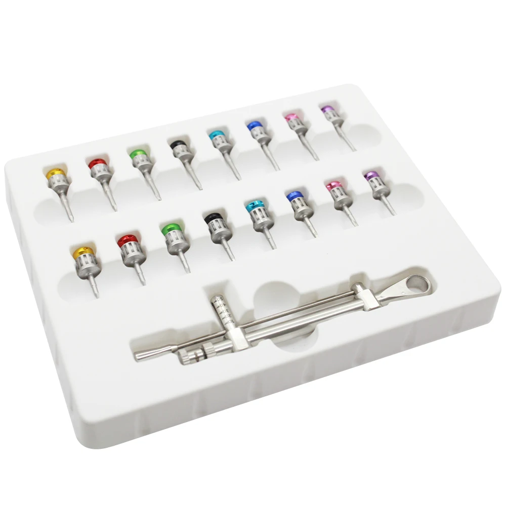 1Box AG Dental Implant Screwdriver Torque Wrench with Self-Sealing Sterilization Bag with 16Pcs Screw Driver Restoration Tools