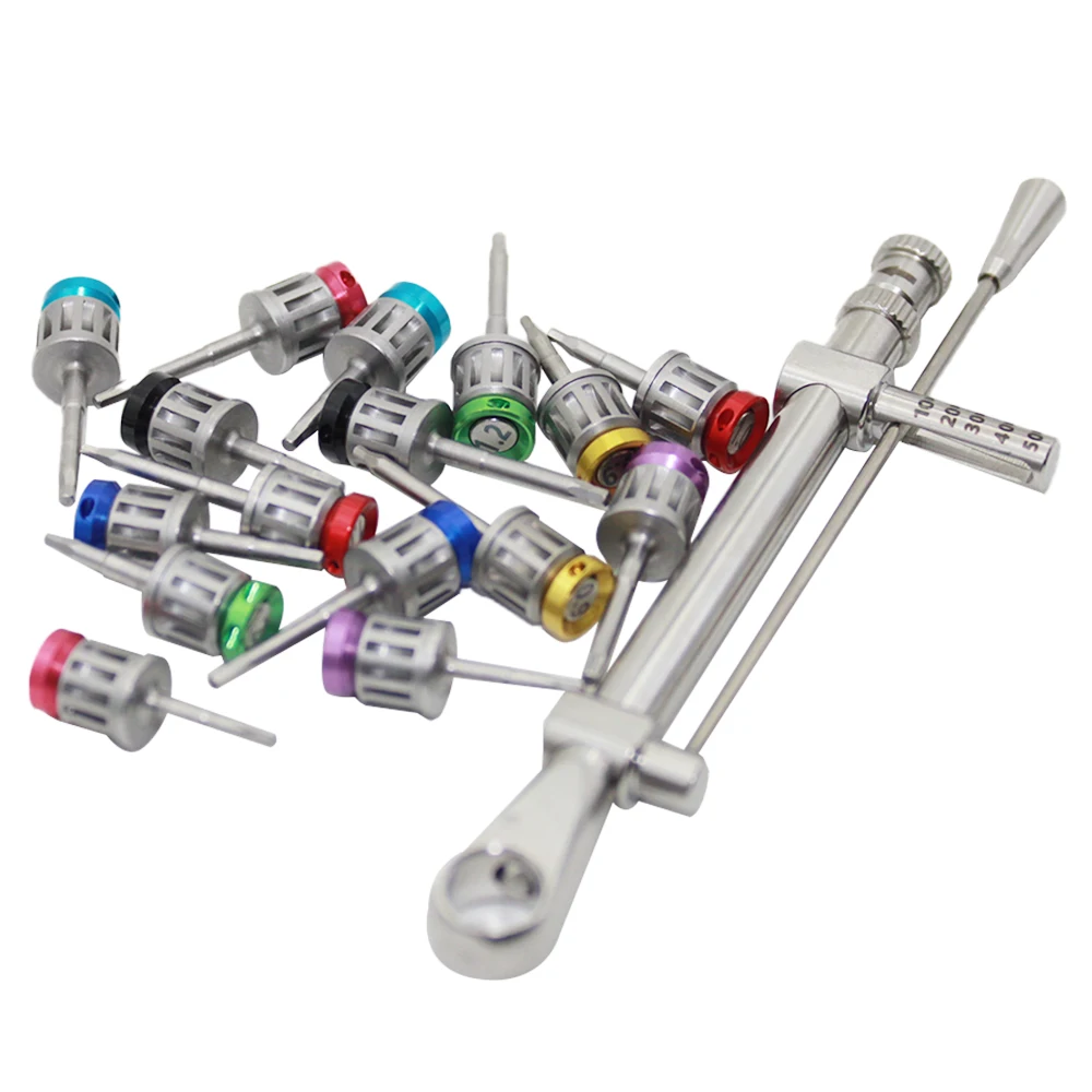 1Box AG Dental Implant Screwdriver Torque Wrench with Self-Sealing Sterilization Bag with 16Pcs Screw Driver Restoration Tools