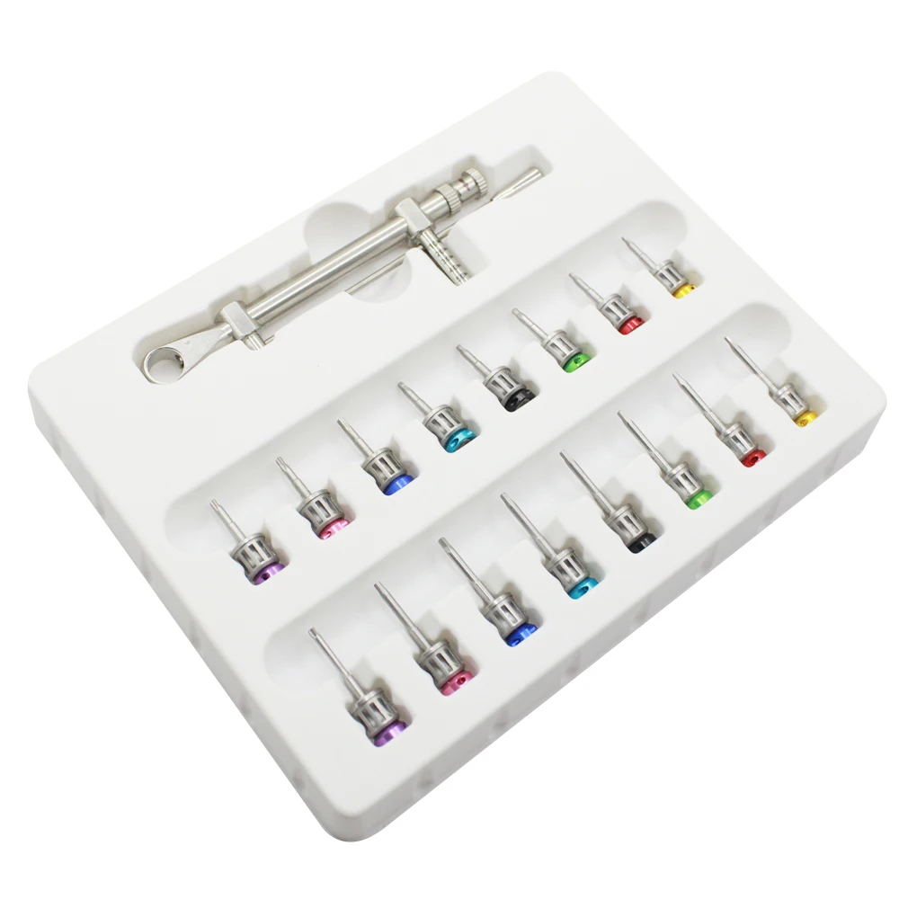 1Box AG Dental Implant Screwdriver Torque Wrench with Self-Sealing Sterilization Bag with 16Pcs Screw Driver Restoration Tools