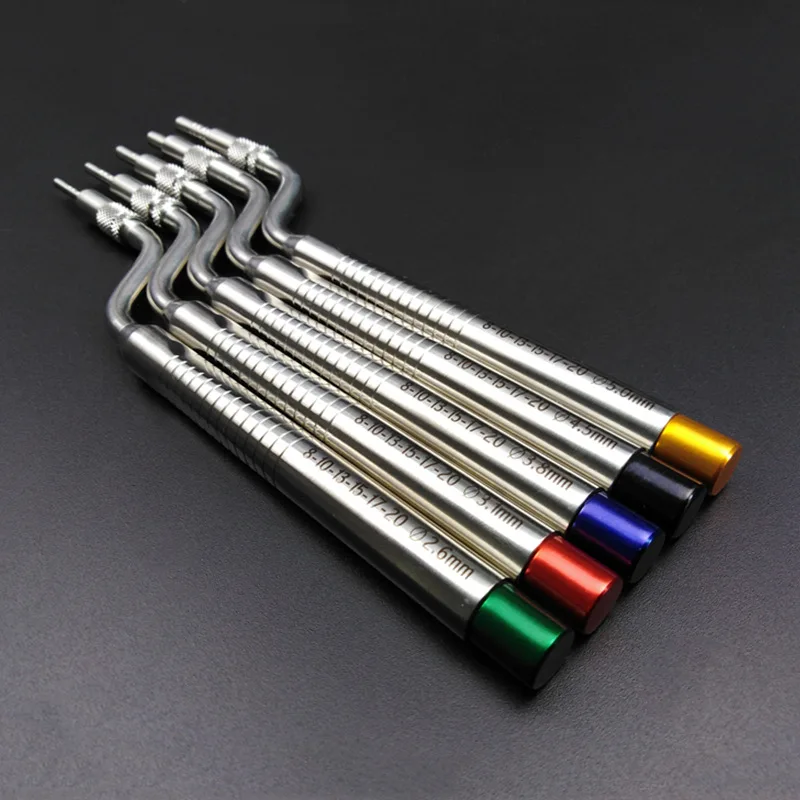 5 Pcs Dental Implant Osteotome Instrument Maxillary Sinus Elevator Tool Concave Tips Sinus Lifting Device Implant Bone Extruder