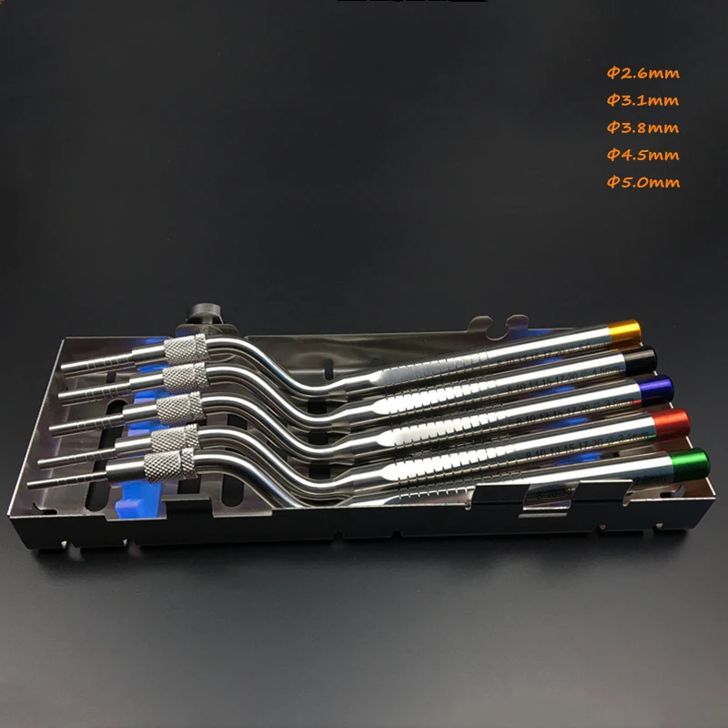 5 Pcs Dental Implant Osteotome Instrument Maxillary Sinus Elevator Tool Concave Tips Sinus Lifting Device Implant Bone Extruder