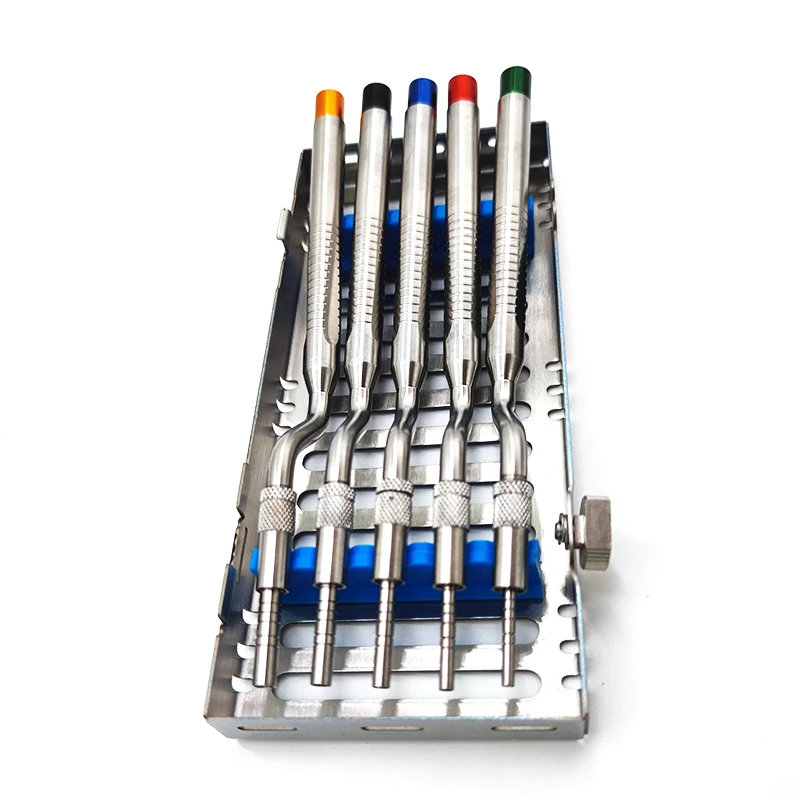 5 Pcs Dental Implant Osteotome Instrument Maxillary Sinus Elevator Tool Concave Tips Sinus Lifting Device Implant Bone Extruder