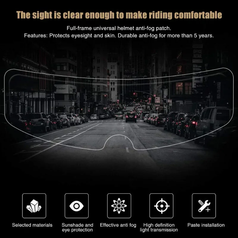 1-2Pcs Motorcycle Helmet Clear Rainproof/Anti-fog Film Helmet Lens Durable Nano Coating Sticker Safety Driving Moto Accessories