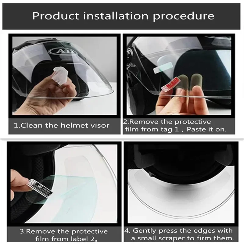 1-2Pcs Motorcycle Helmet Clear Rainproof/Anti-fog Film Helmet Lens Durable Nano Coating Sticker Safety Driving Moto Accessories