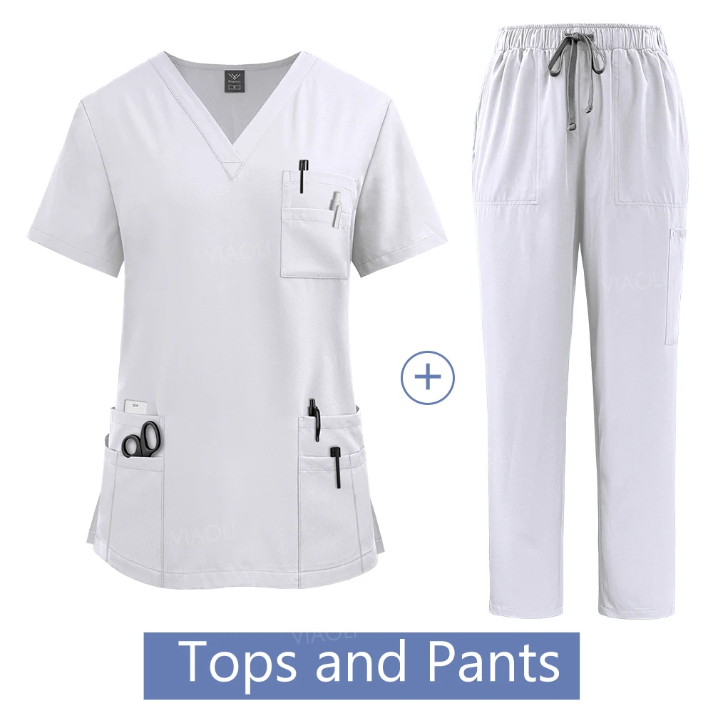 Medical Uniform Scrub Hospital Working Scrubs Set Wholesale Nursing Scrub Uniforms Women Healthcare Pharmacy Clinic Work Clothes
