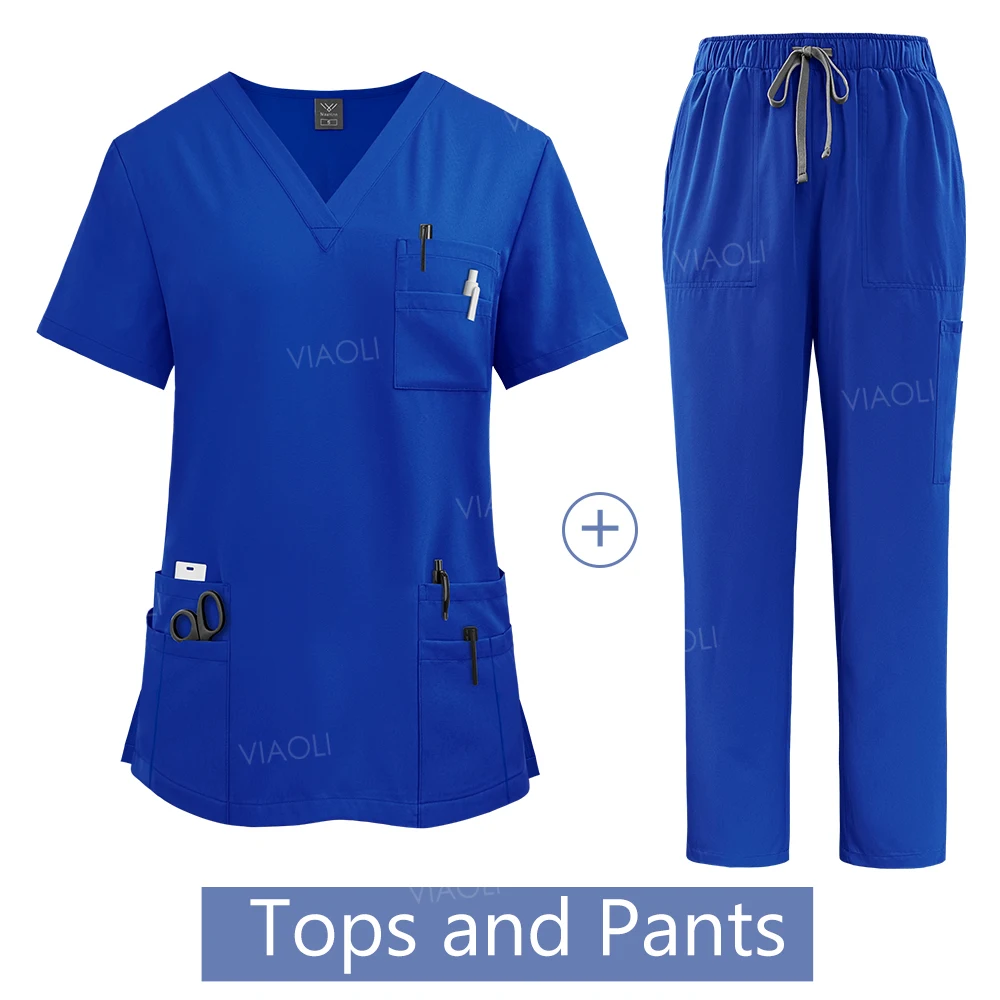 Medical Uniform Scrub Hospital Working Scrubs Set Wholesale Nursing Scrub Uniforms Women Healthcare Pharmacy Clinic Work Clothes