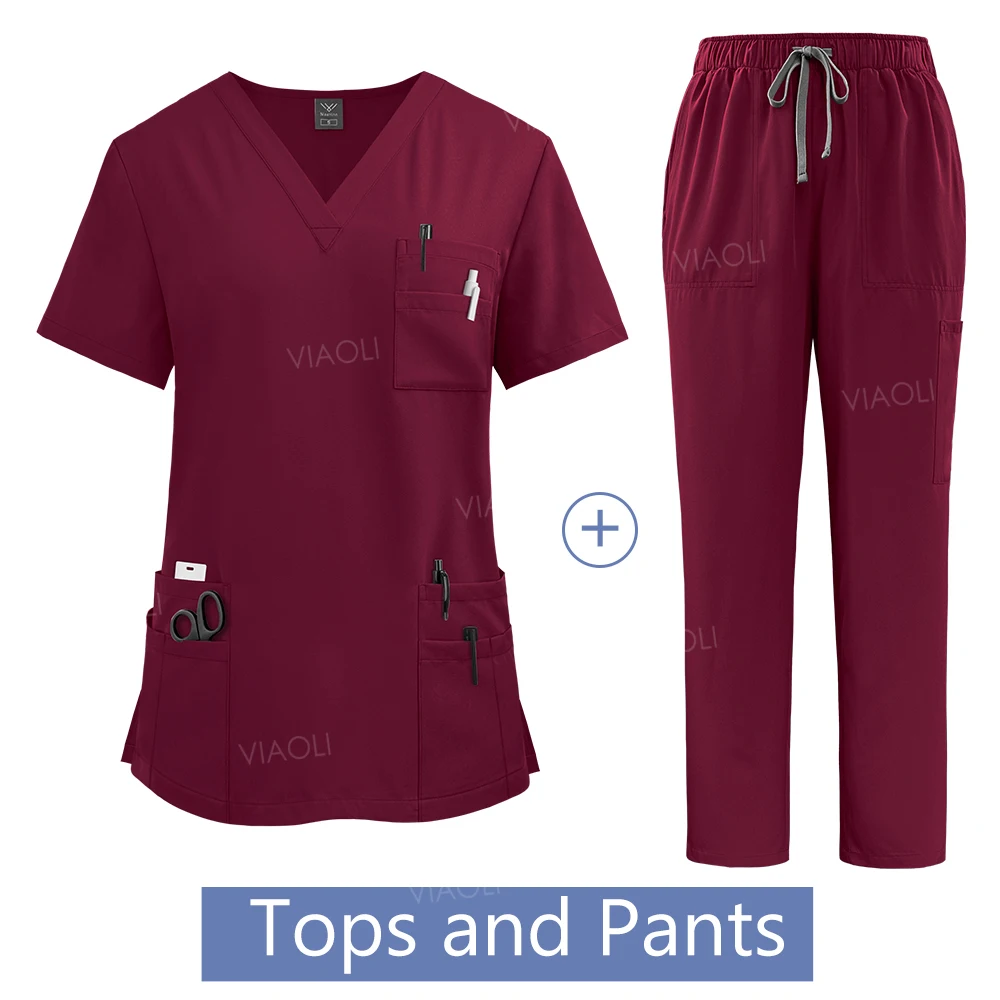 Medical Uniform Scrub Hospital Working Scrubs Set Wholesale Nursing Scrub Uniforms Women Healthcare Pharmacy Clinic Work Clothes