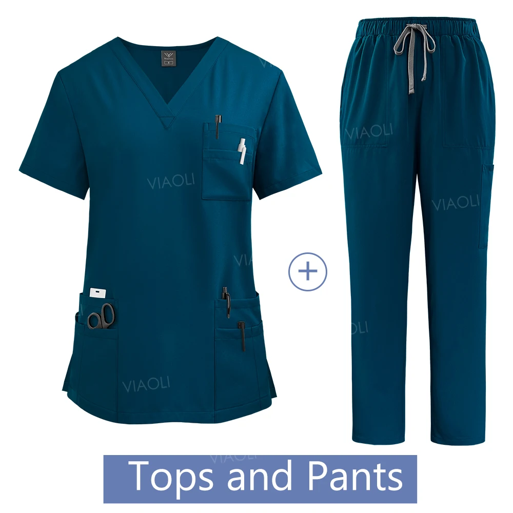 Medical Uniform Scrub Hospital Working Scrubs Set Wholesale Nursing Scrub Uniforms Women Healthcare Pharmacy Clinic Work Clothes