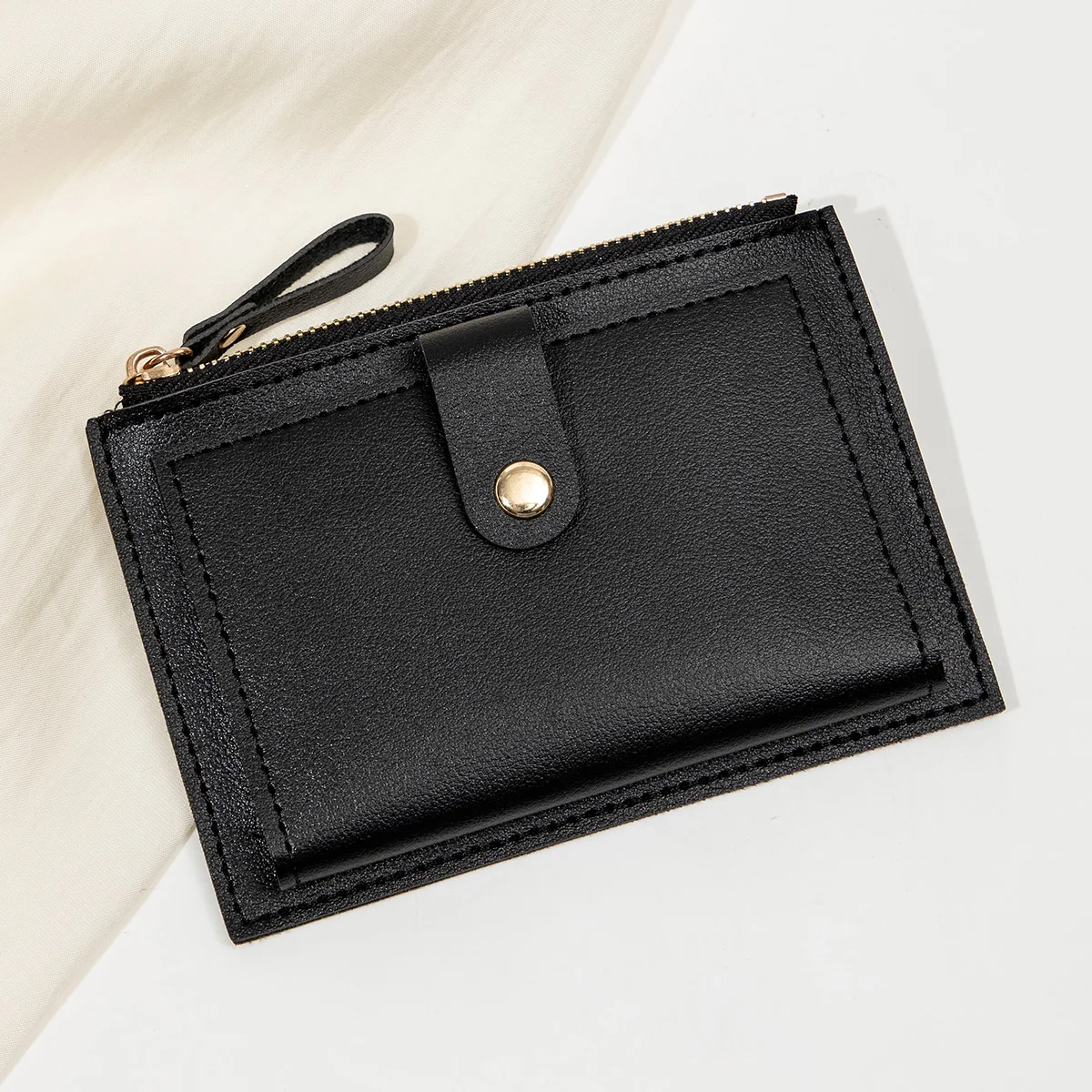 Minimalist and Fashionable Women's Short Card Bag Ultra-Thin Mini PU Leather Zero Wallet Women's Credit Card Holder Wallet