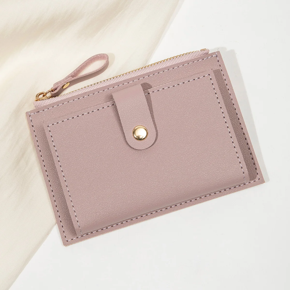 Minimalist and Fashionable Women's Short Card Bag Ultra-Thin Mini PU Leather Zero Wallet Women's Credit Card Holder Wallet