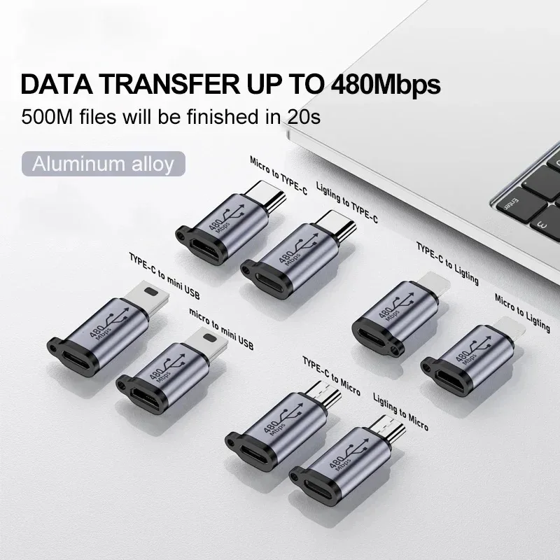 TypeCFemale to Mini USB/Type C/ios Female to Micro USB/Micro USB Female to Type C/Micro USB Female to Mini USB Connector Adapter