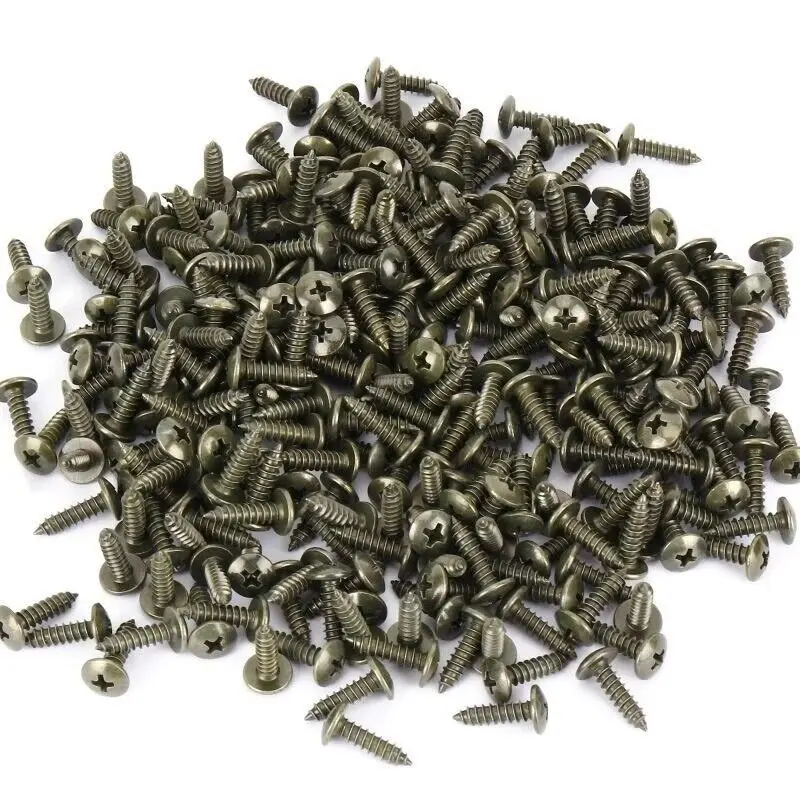 100Pcs-10Pc Mixed Car Metal Screw Tapping Fastener Clip U-Type Clip with Screw Anti-rust Protection Clip Screw Buckle Iron Sheet