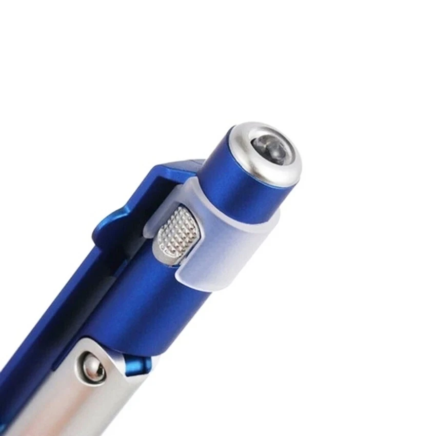 4 In 1 Multifunction Ballpoint Pen with LED Light Fold Phone Holder Night Read Writing Pencil Office School Student Stationery