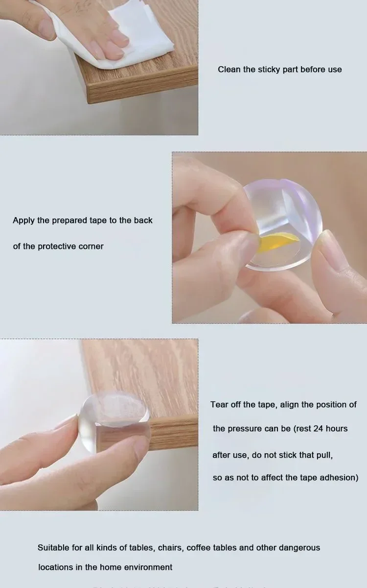 4/10pcs Children Anti Collision Corner Edge Protection Guards Baby Safety Corner Silicone Protector Table Soft Transparent