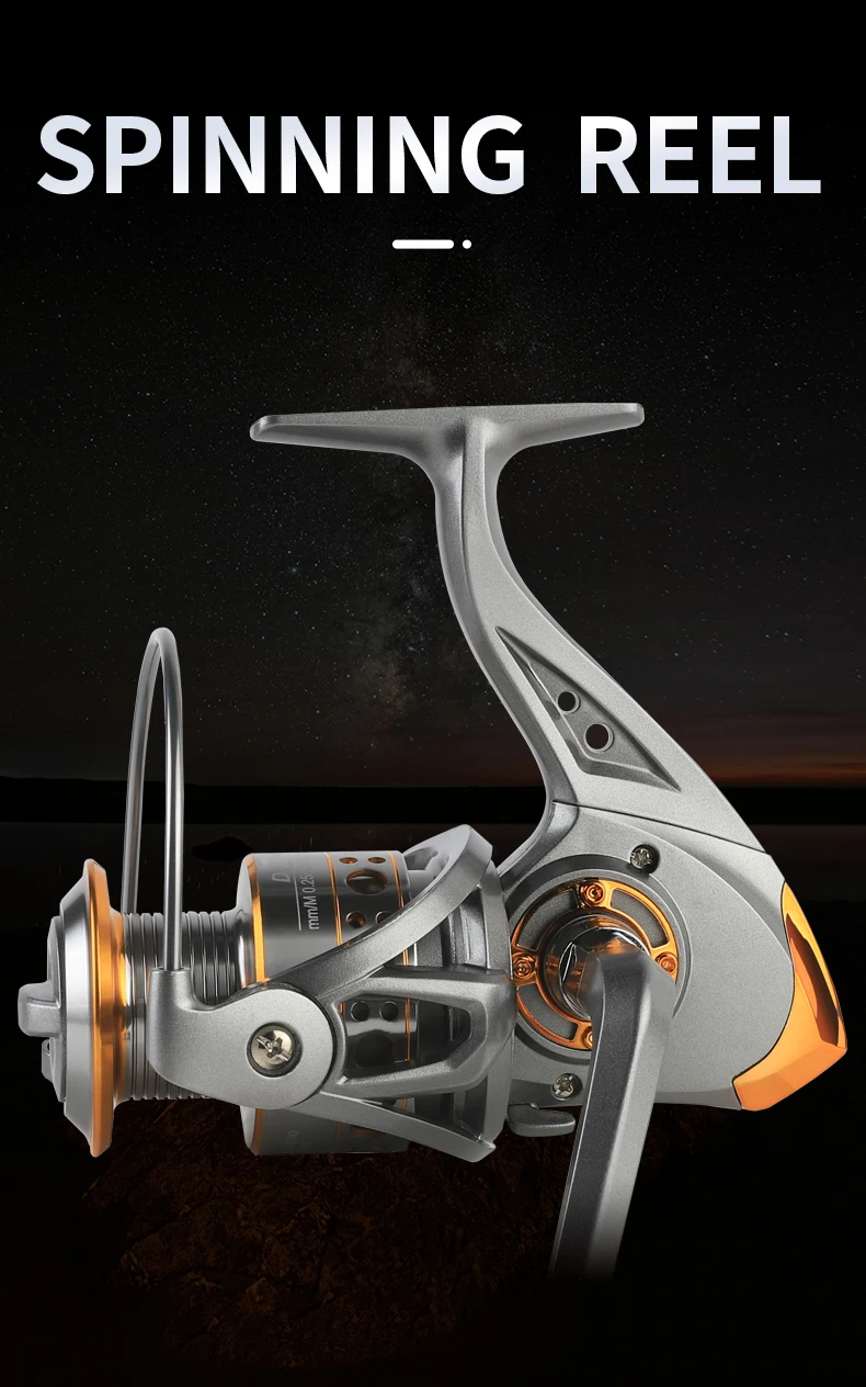 BILLINGS DC 1000~7000 Series,5.2:1 Gear Ratio,26LB Max Drag,CNC Metal Spool,Spinning Fishing Reel,For Freshwater Saltwater
