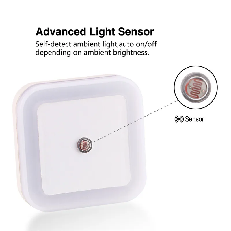 Wireless LED Night Light Sensor Lighting Mini EU/US Plug Night Lights For Children Room Bedroom Living Room Decoration Lighting