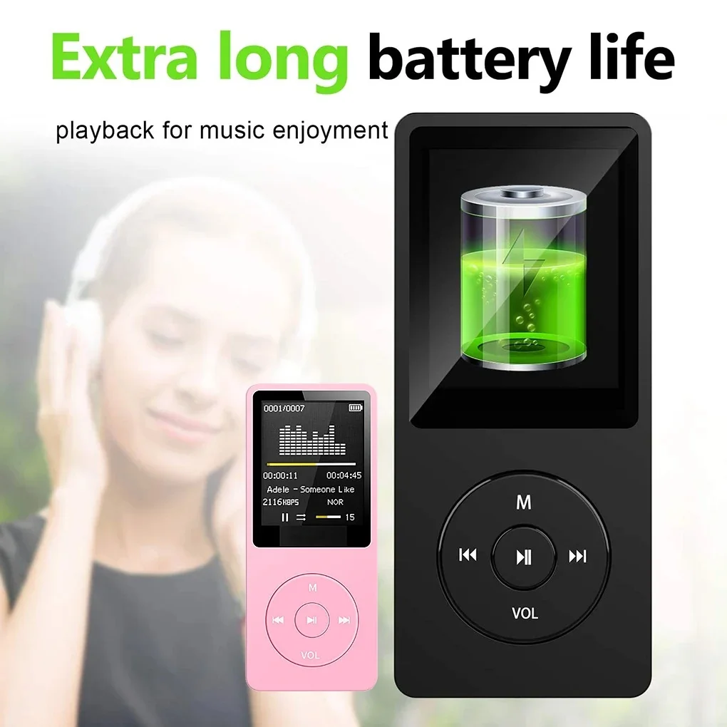Bluetooth-compatible Mp3 Music Player Lossless Portable Fm Radio External Ultra-thin Student Sports Walkman Mp3 Player Recorder