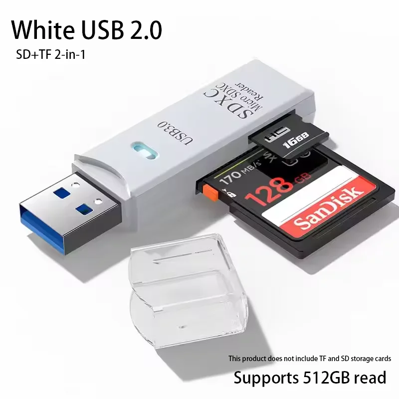 2-in-1 Multi Functional USB 3.0 Card ReaderMiniSD TFMemoryCardReaderUSBFlashDrive CardreaderAdapter For PCLaptops Accessories