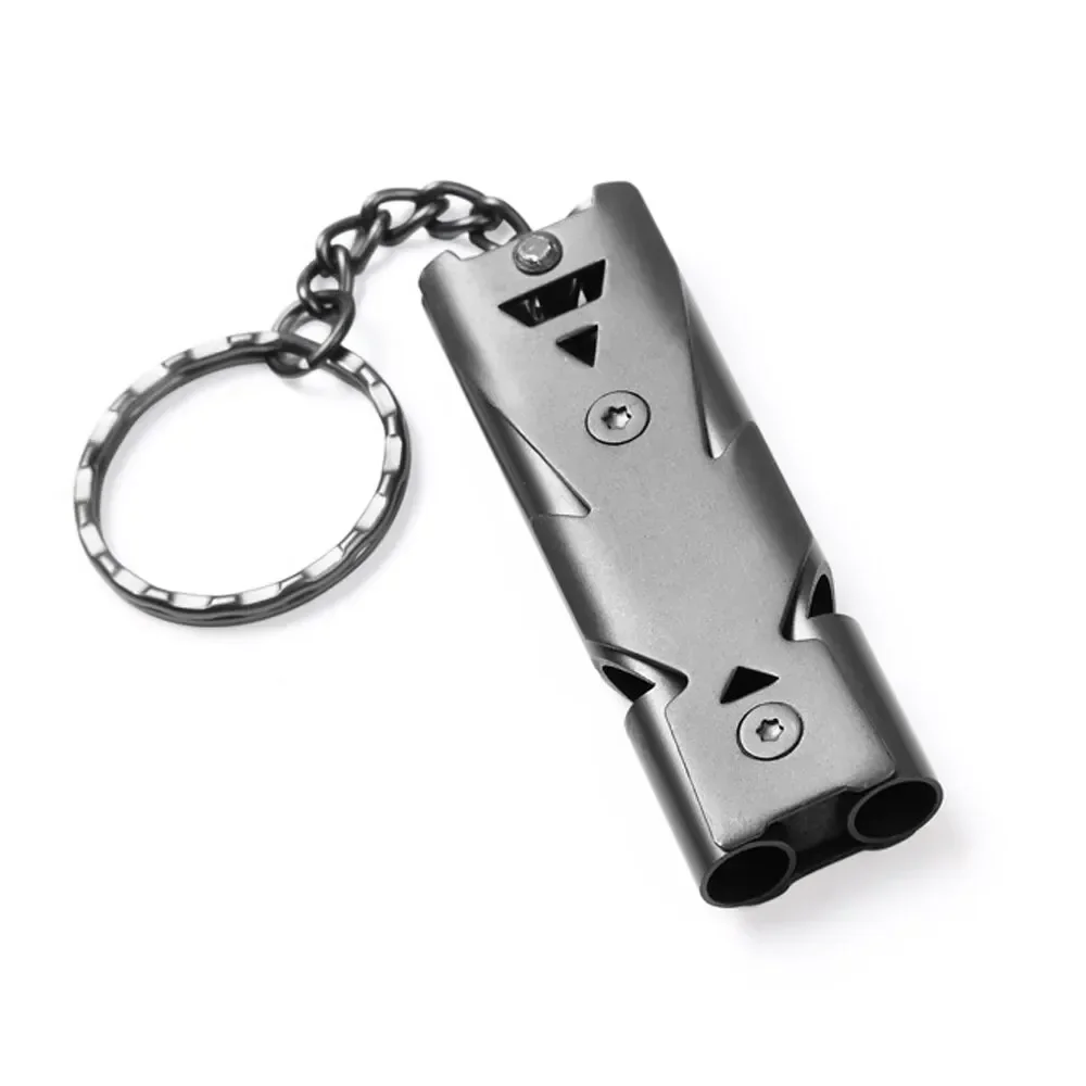 Double Pipe Whistle Pendant Keychain High Decibel Portable Outdoor Survival Emergency Camping Tool Multifunction 1PC