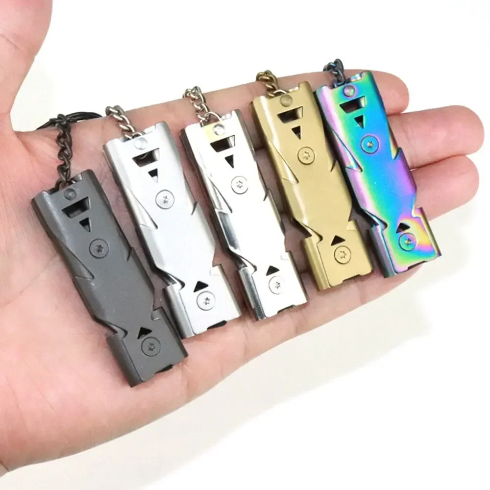 Double Pipe Whistle Pendant Keychain High Decibel Portable Outdoor Survival Emergency Camping Tool Multifunction 1PC