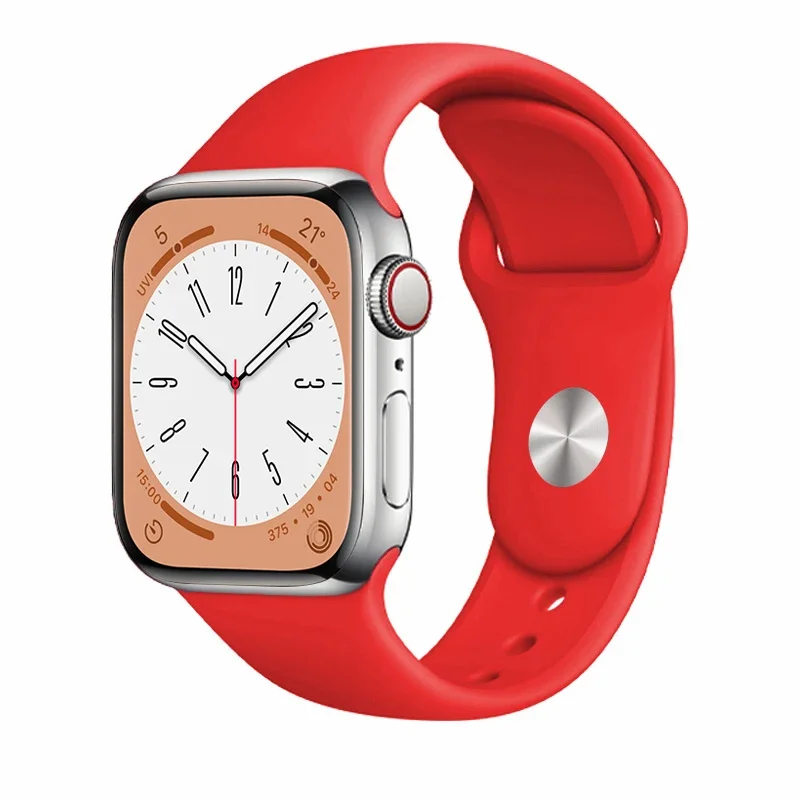 Silicone Band For Apple Watch strap 44mm 45mm 40mm 41mm 42-38mm 45 mm sport bracelet iwatch series 8 7 6 5 4 3 SE 9 Ultra 2 49mm