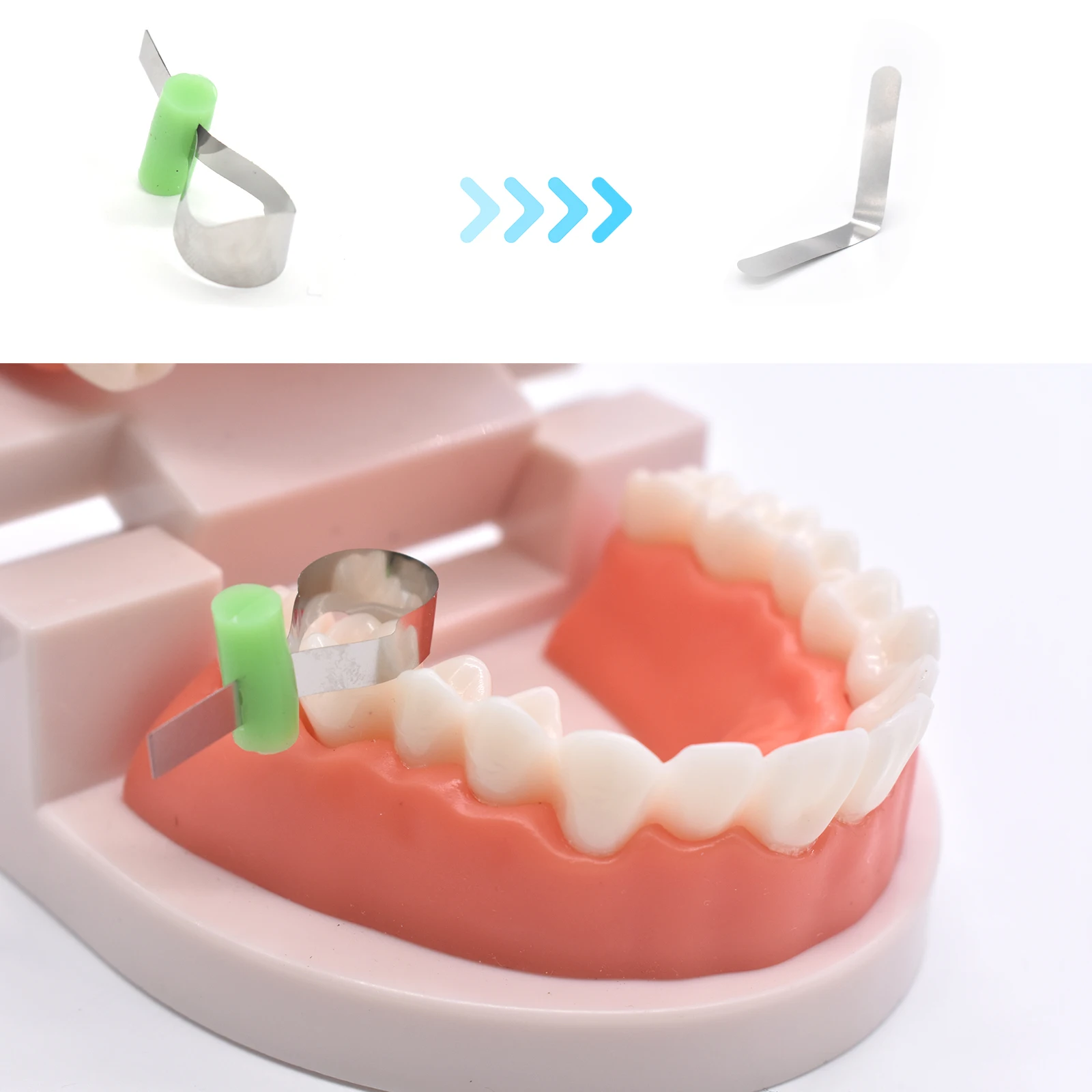 AG 20pcs/Box Dental Forming Sheet Orthodontic Sectional Contoured Metal Matrice Dentistry Matrix Bands Automatrix Locker
