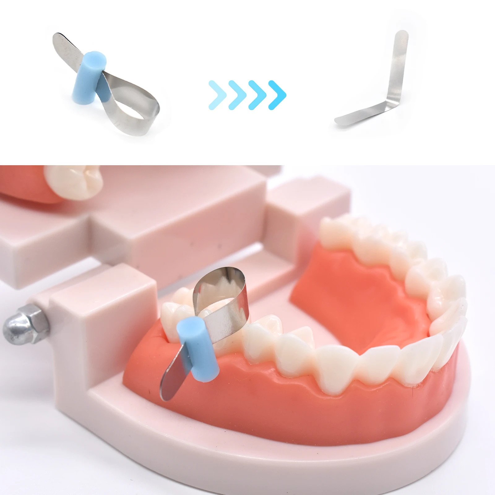 AG 20pcs/Box Dental Forming Sheet Orthodontic Sectional Contoured Metal Matrice Dentistry Matrix Bands Automatrix Locker