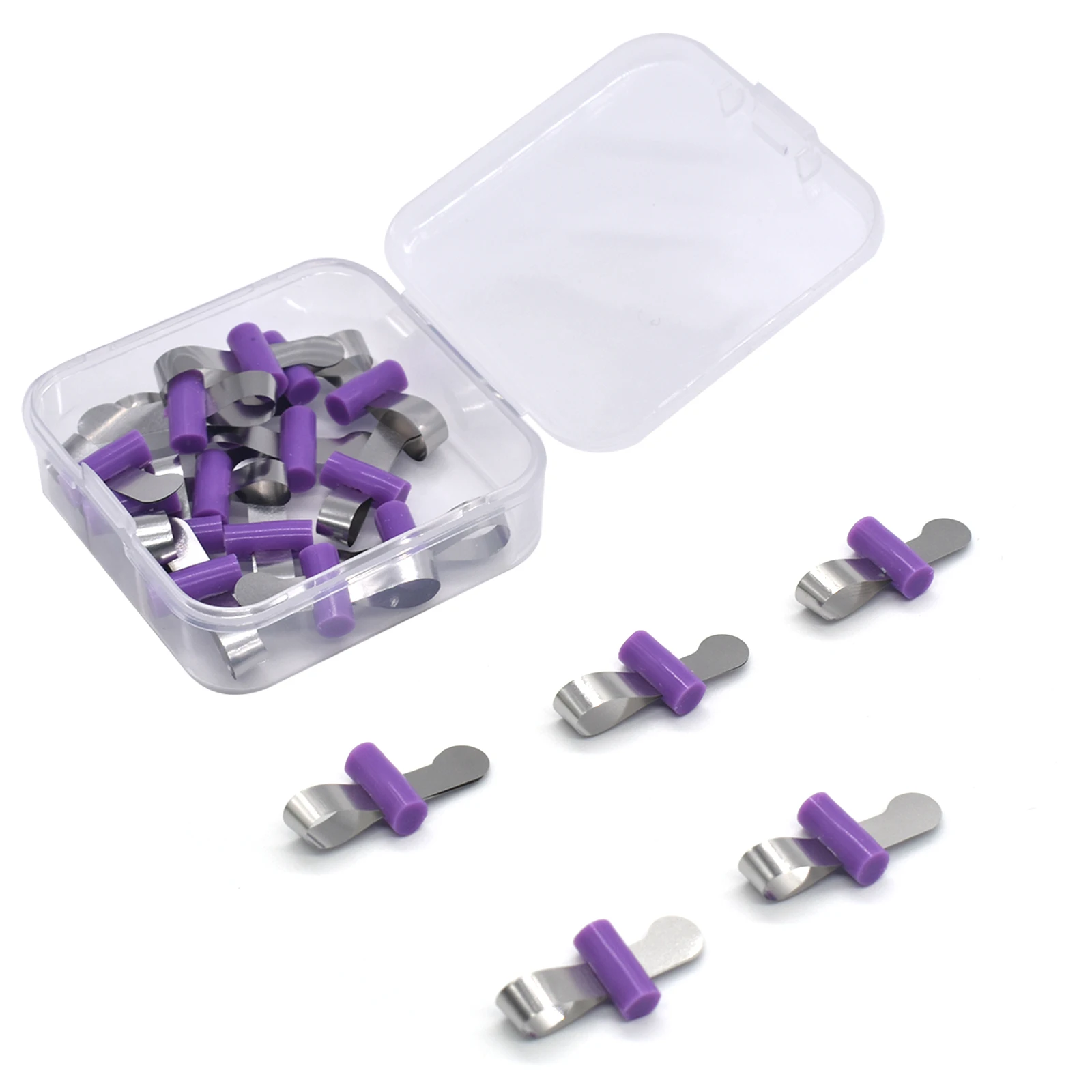 AG 20pcs/Box Dental Forming Sheet Orthodontic Sectional Contoured Metal Matrice Dentistry Matrix Bands Automatrix Locker