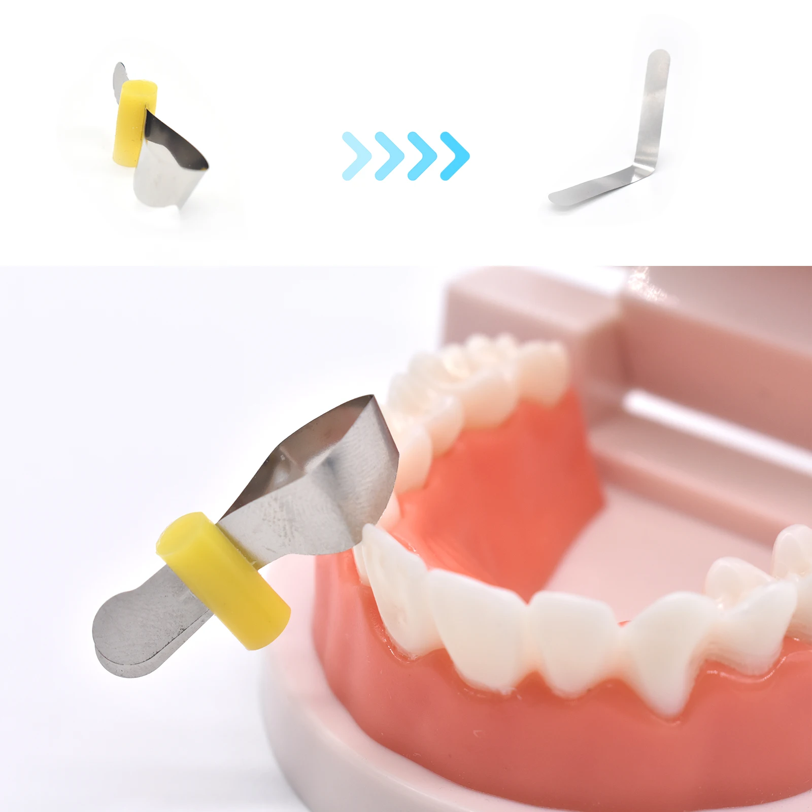 AG 20pcs/Box Dental Forming Sheet Orthodontic Sectional Contoured Metal Matrice Dentistry Matrix Bands Automatrix Locker