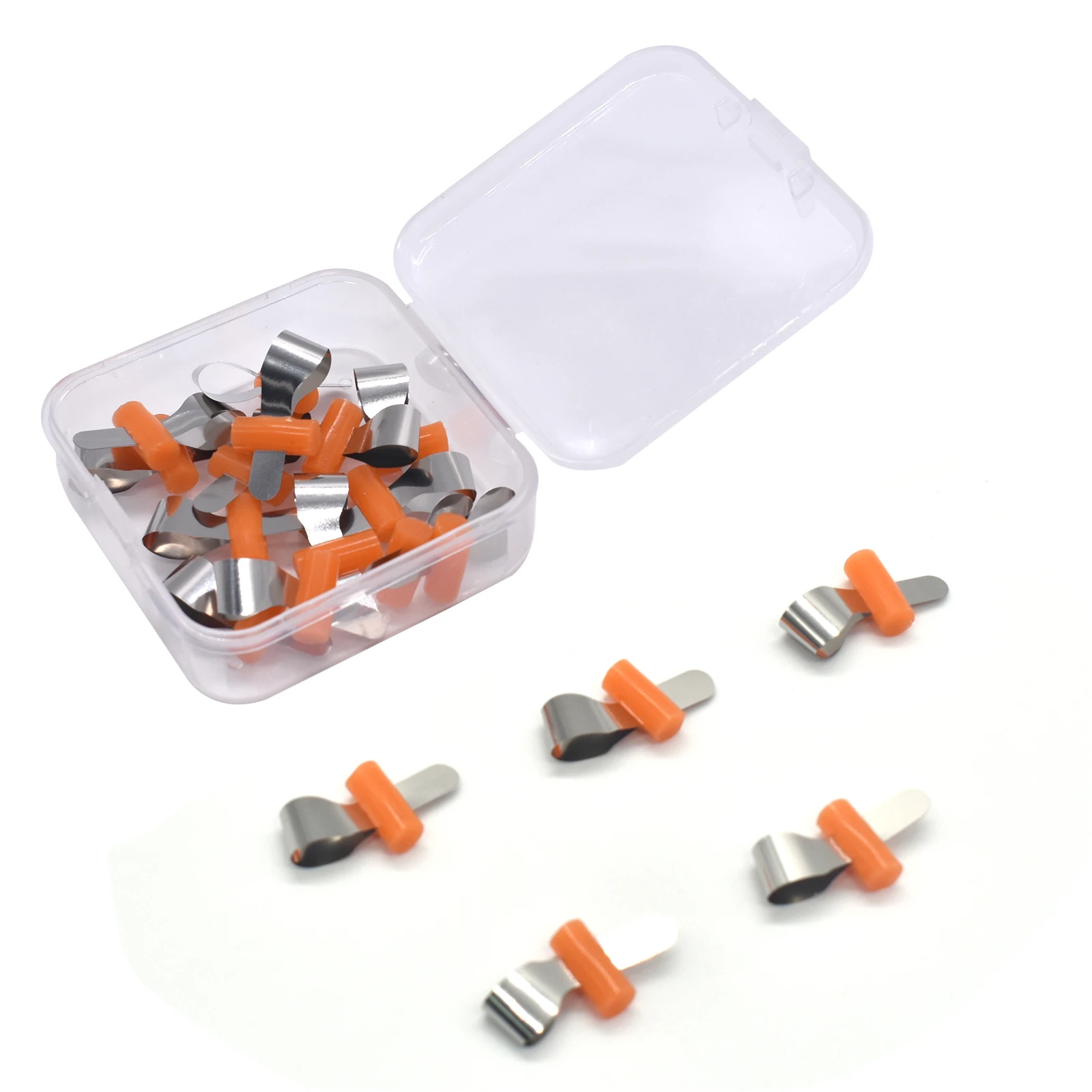 AG 20pcs/Box Dental Forming Sheet Orthodontic Sectional Contoured Metal Matrice Dentistry Matrix Bands Automatrix Locker