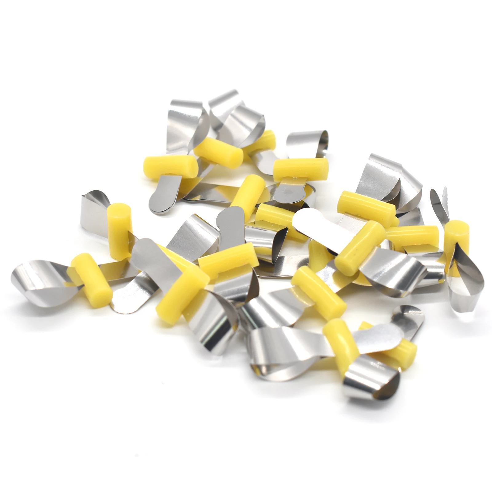 AG 20pcs/Box Dental Forming Sheet Orthodontic Sectional Contoured Metal Matrice Dentistry Matrix Bands Automatrix Locker