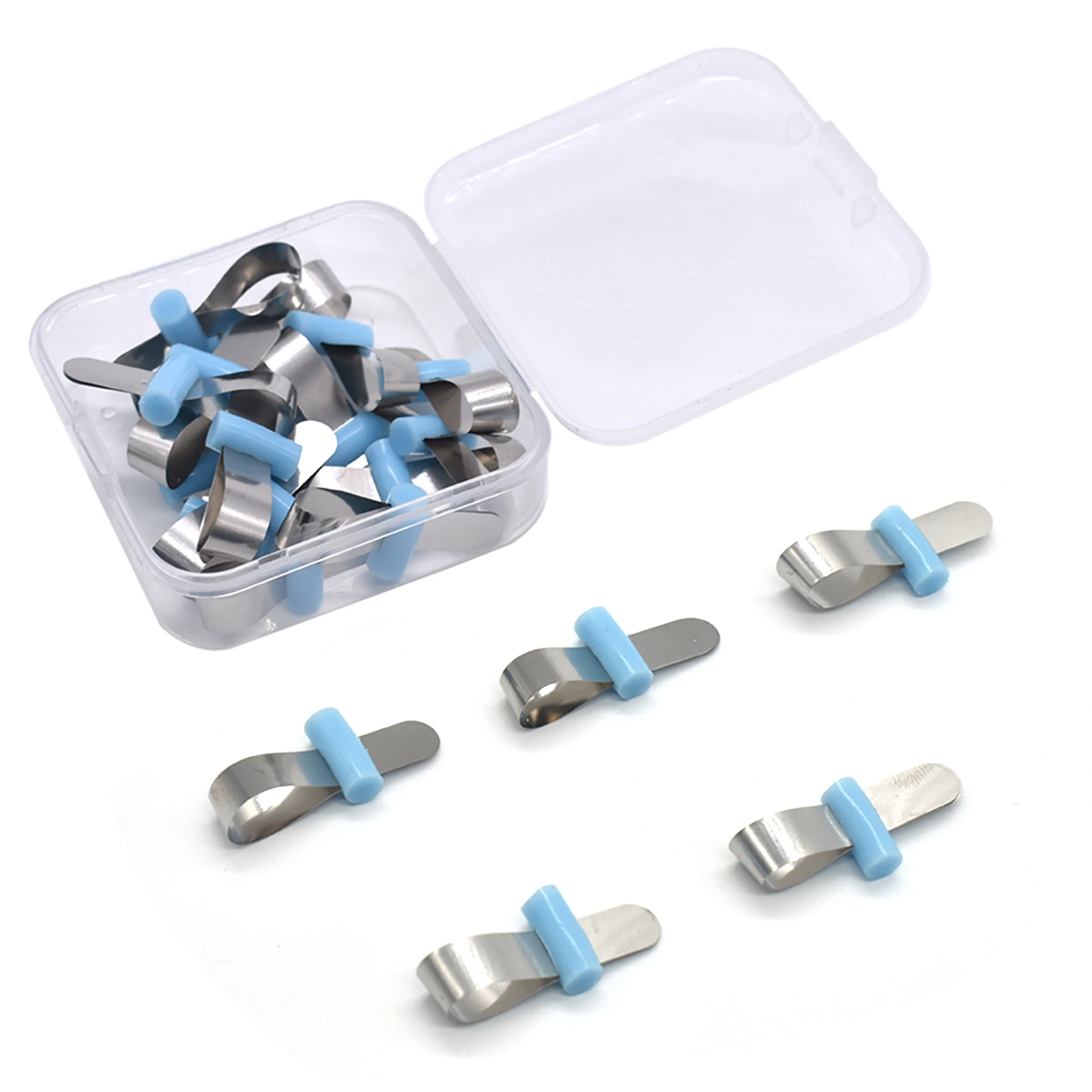 AG 20pcs/Box Dental Forming Sheet Orthodontic Sectional Contoured Metal Matrice Dentistry Matrix Bands Automatrix Locker