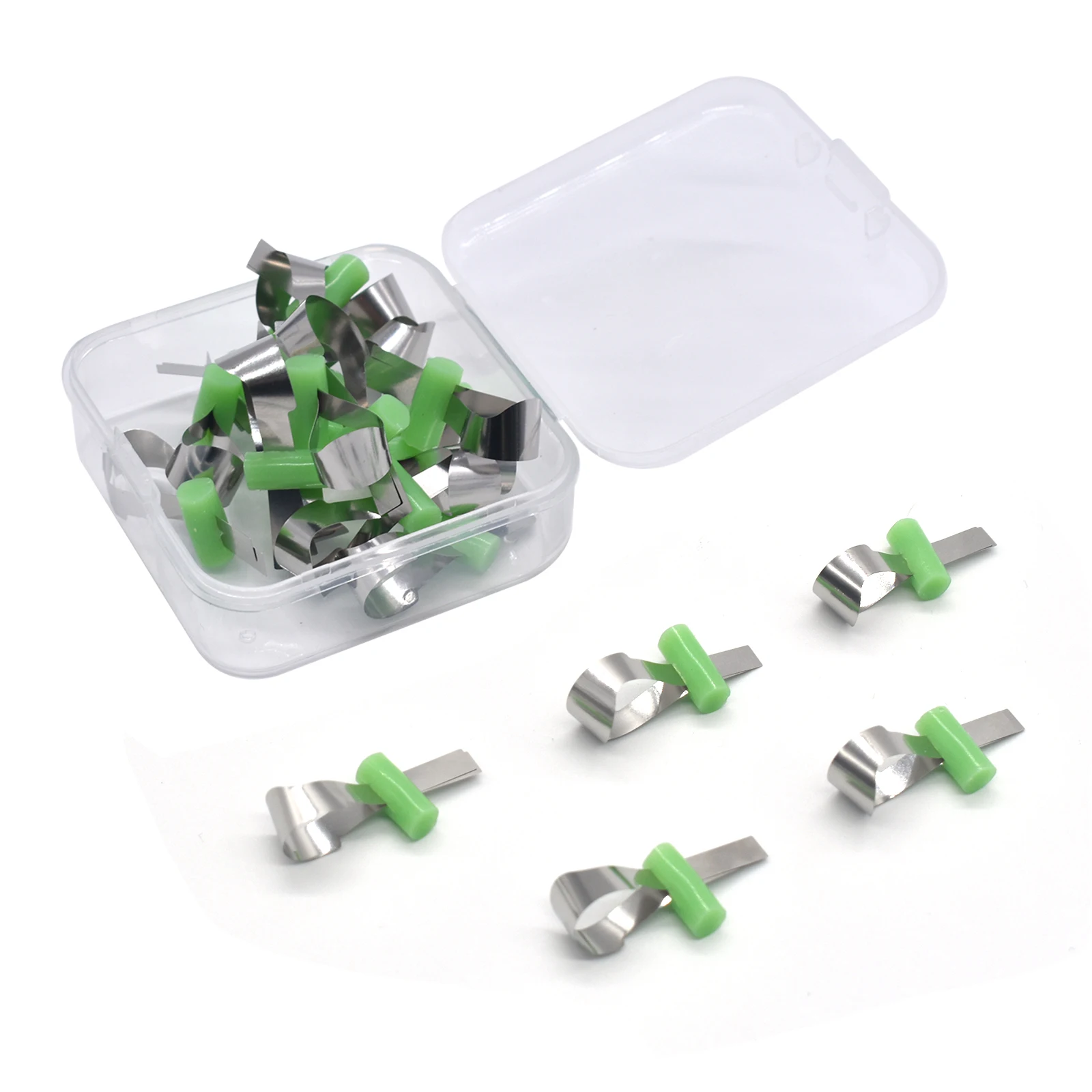 AG 20pcs/Box Dental Forming Sheet Orthodontic Sectional Contoured Metal Matrice Dentistry Matrix Bands Automatrix Locker