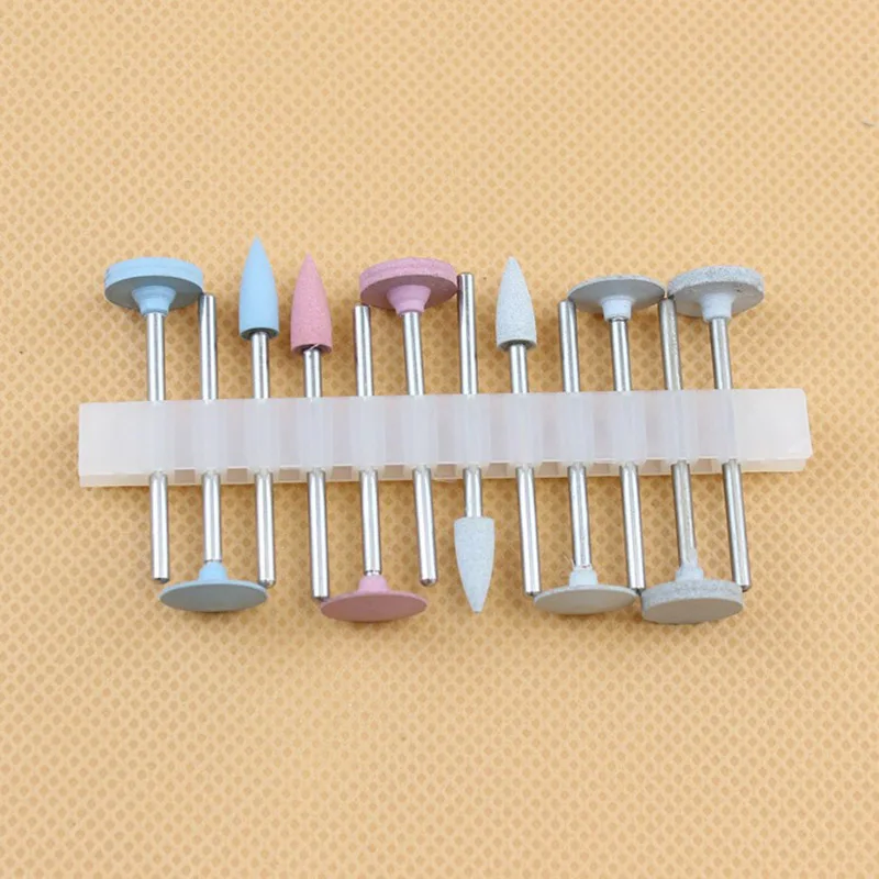 Dental Light Curing Resin Polishing Kit for Low-Speed Handpiece Porcelain Teeth Polish Silicon Rubber Silicon Carbide Grinding