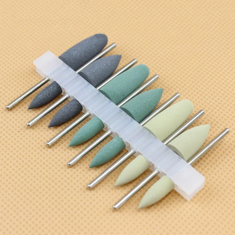 Dental Light Curing Resin Polishing Kit for Low-Speed Handpiece Porcelain Teeth Polish Silicon Rubber Silicon Carbide Grinding