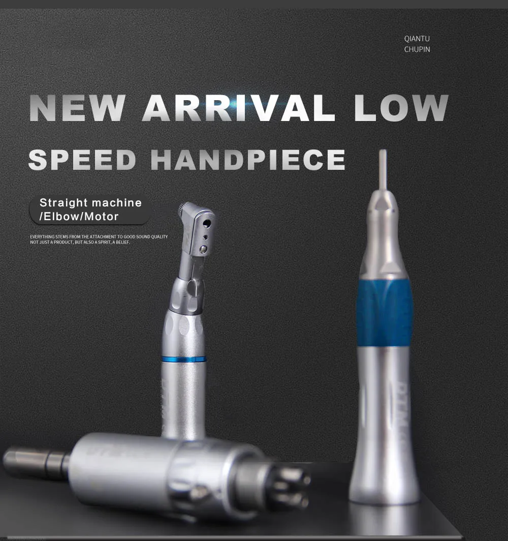 Dentistry Handpiece Machine Contra Angle Straight 4 Holes Air Motor Turbine Low Speed Handpiece With External Cooling System