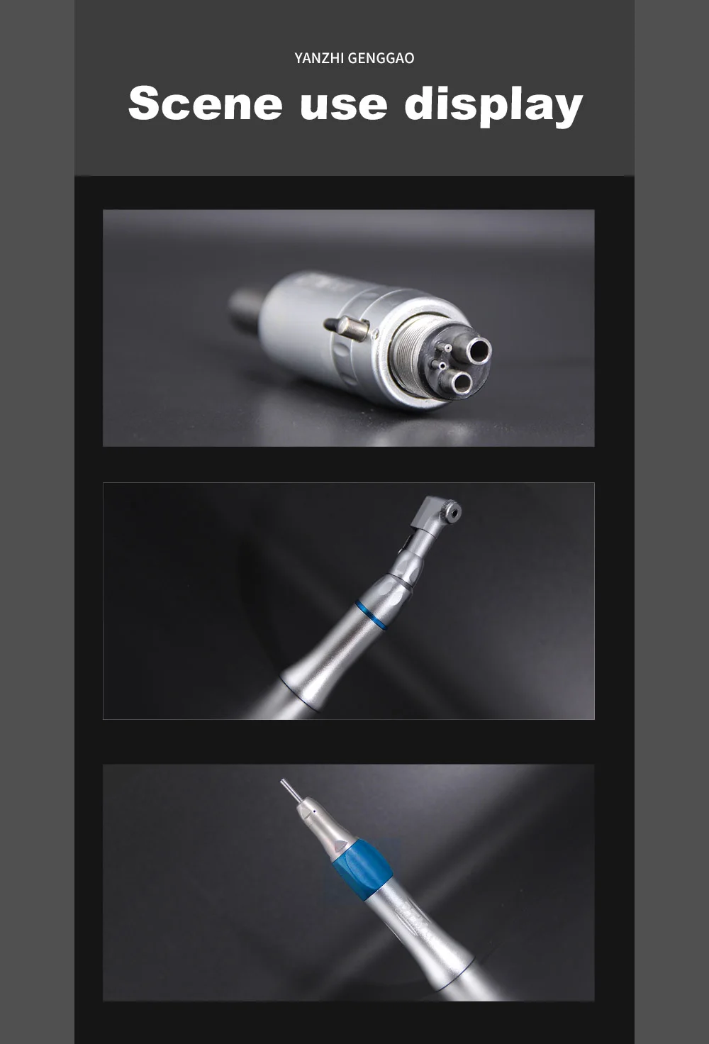 Dentistry Handpiece Machine Contra Angle Straight 4 Holes Air Motor Turbine Low Speed Handpiece With External Cooling System