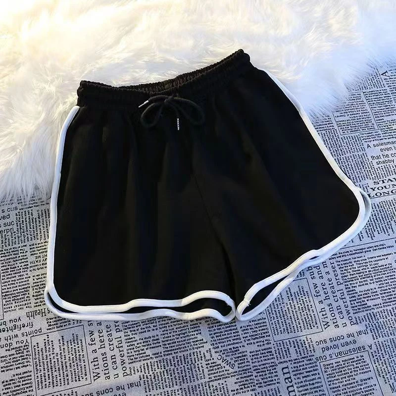 S-3XL Black Striped Shorts Women Oversized White Wide Leg Shorts Summer Korean Fashion High Waist Baggy Sports Short Pants New