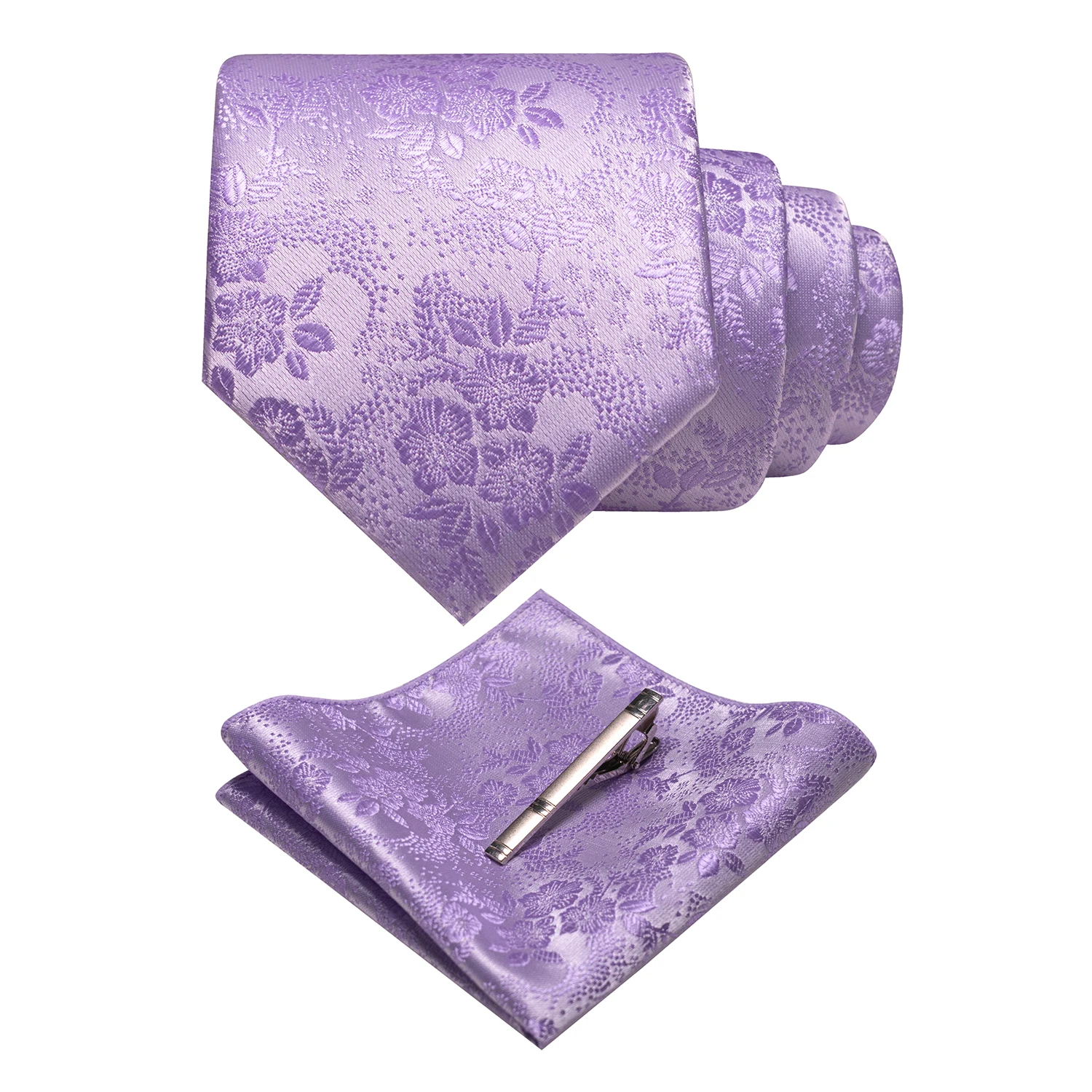 JEMYGINS Floral Silk Men Tie Pocket Square Tie Clip Sets Wedding Party Necktie Men Accessories High Quality Gravata