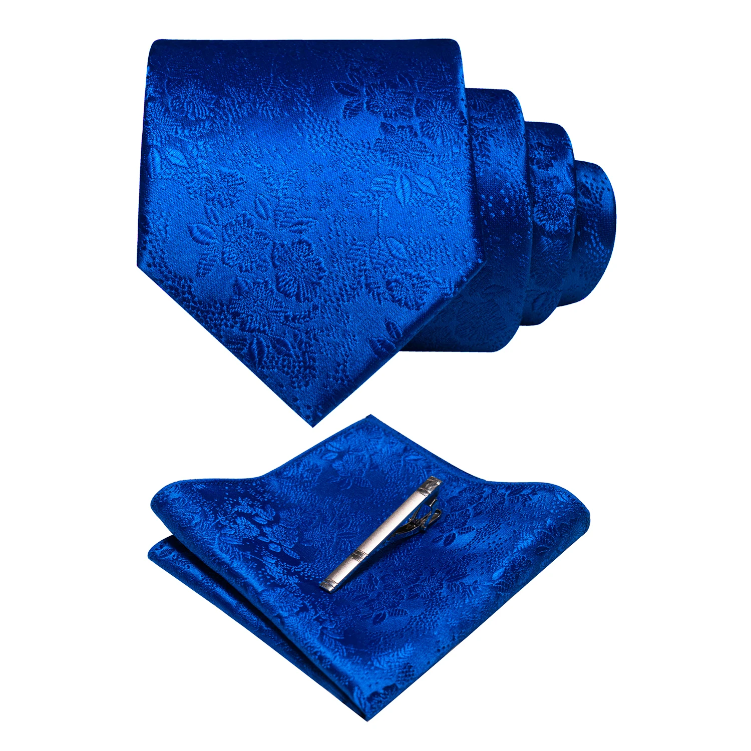 JEMYGINS Floral Silk Men Tie Pocket Square Tie Clip Sets Wedding Party Necktie Men Accessories High Quality Gravata