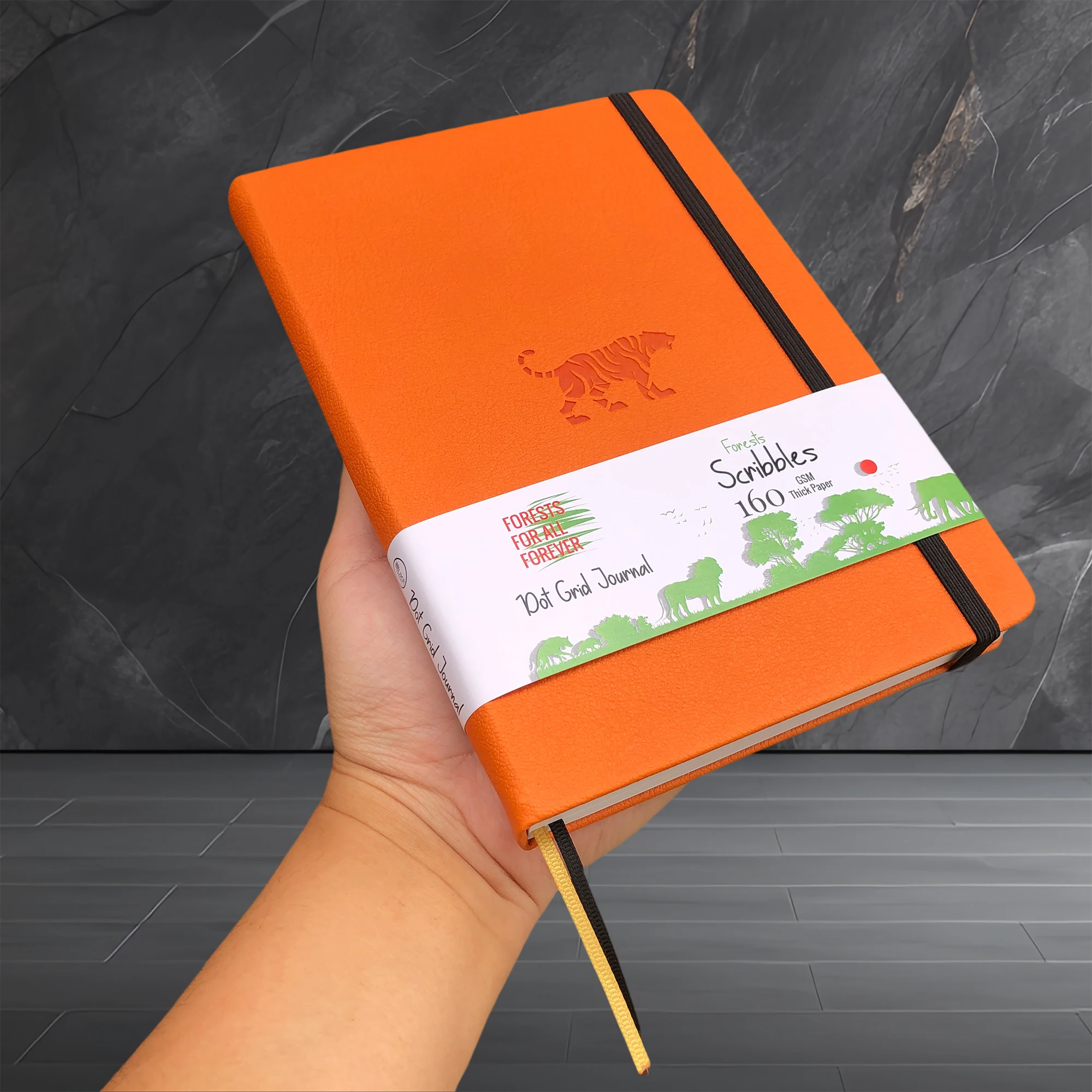 BUKE Tiger Dotted Journal, 160gsm Thick Paper Dot Grid Notebook 160 Pages Numbered, 5*5mm DOT-GRID Layouts