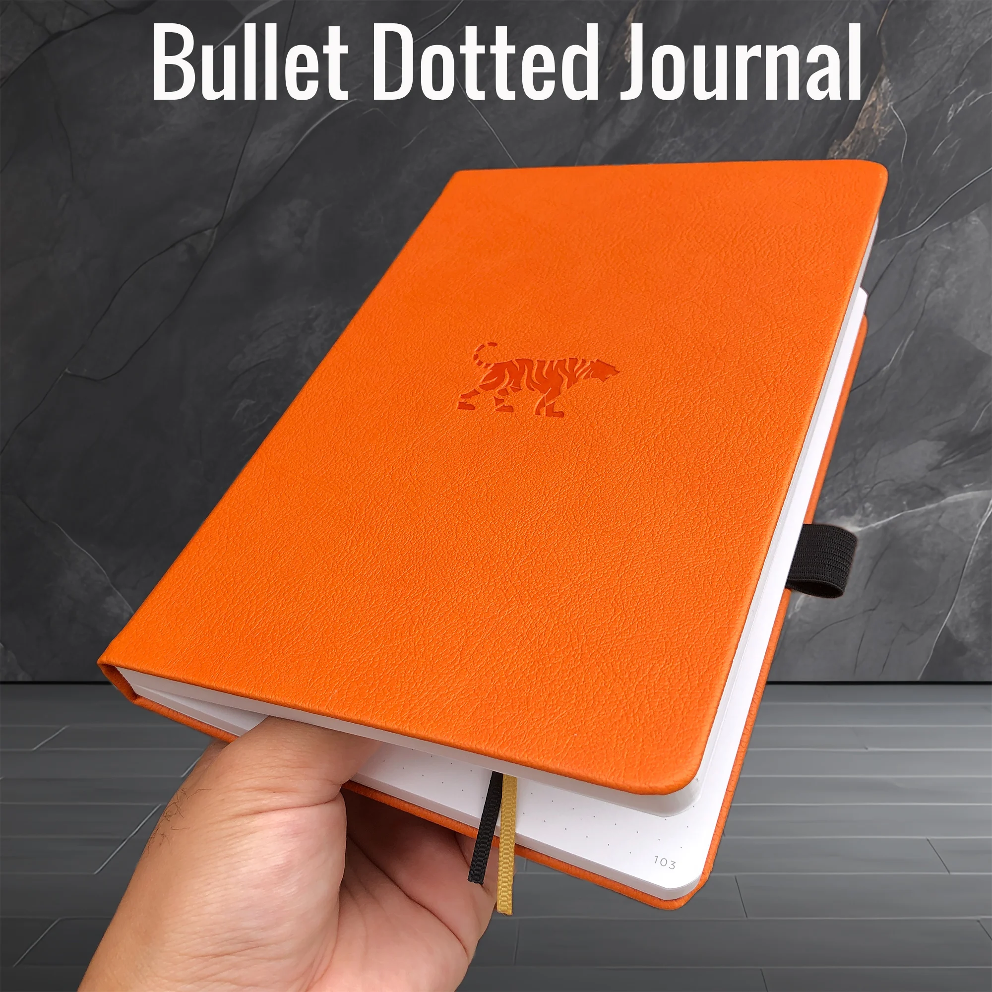 BUKE Tiger Dotted Journal, 160gsm Thick Paper Dot Grid Notebook 160 Pages Numbered, 5*5mm DOT-GRID Layouts